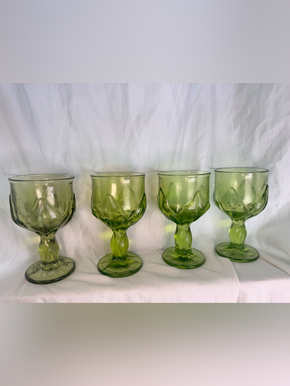 Tiffin Franciscan ''Cabaret'' Goblet Green Wine Glass Set Of 4